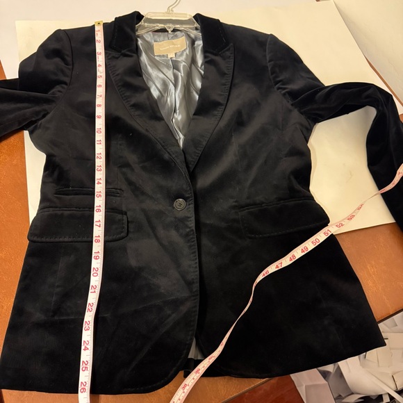 Banana Republic Crushed Velvet Black Blazer Tailored Fit Professional - Picture 7 of 10